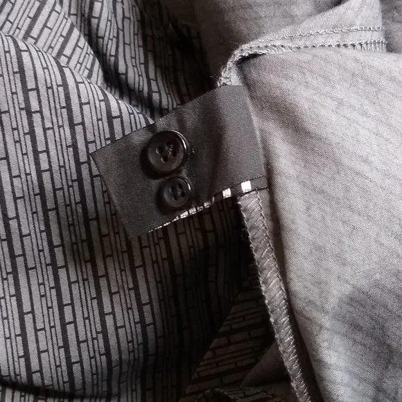 NWOT Grey Black Patterned Button Down Dress Shirt - Picture 9 of 10